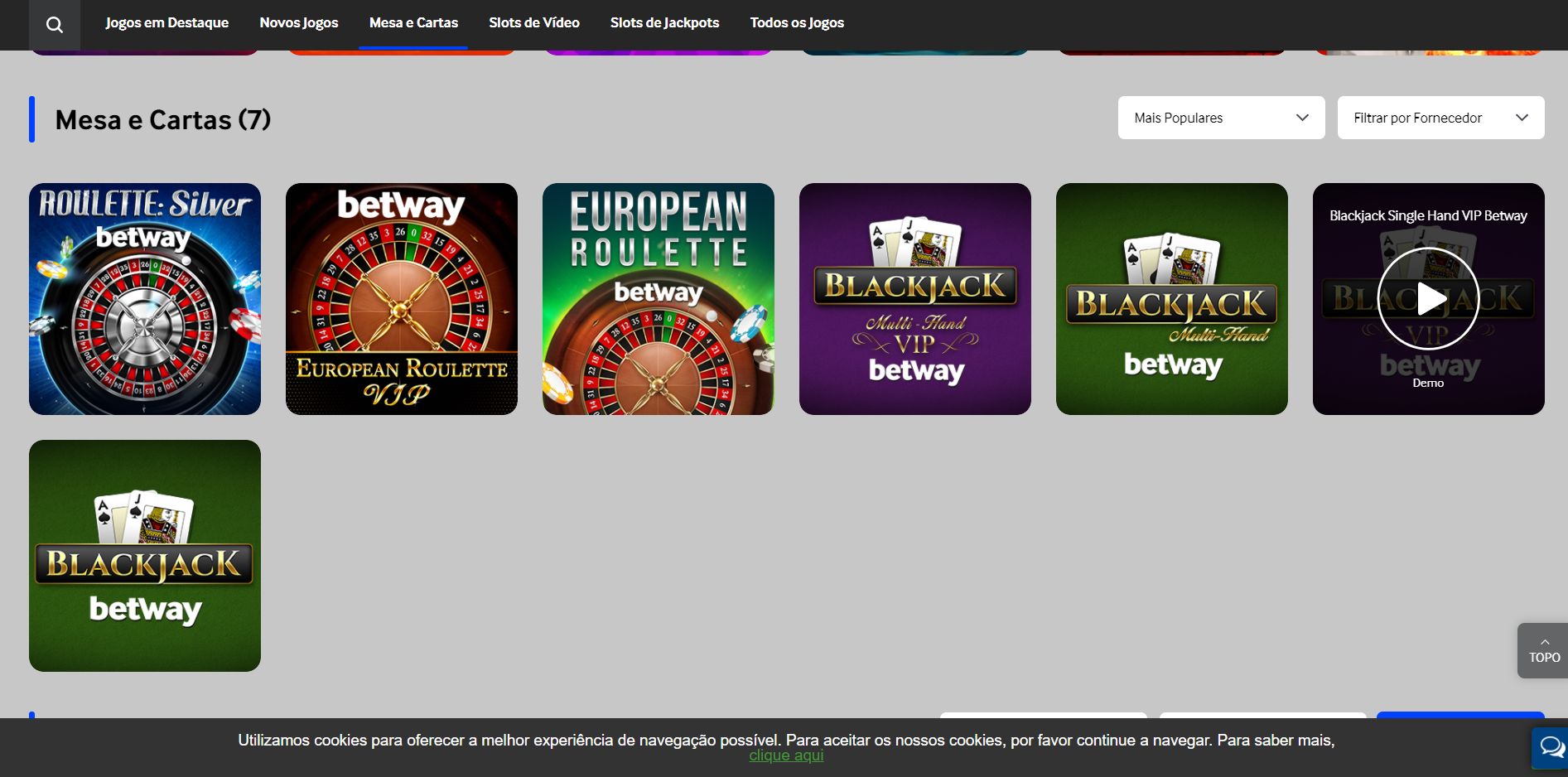 betway casino jogos